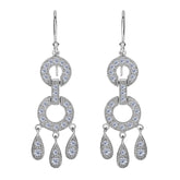 Sterling Silver And Cubic Zirconia Chandelier Drop Earrings fine designer jewelry for men and women